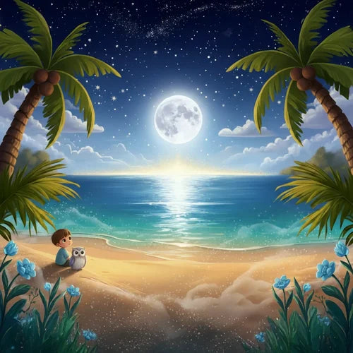 Orizzonte illuminato dalla luna