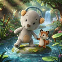 Two friends and the rippling water